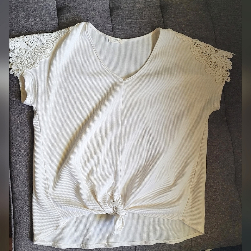 Short sleeve cream blouse, size XXS